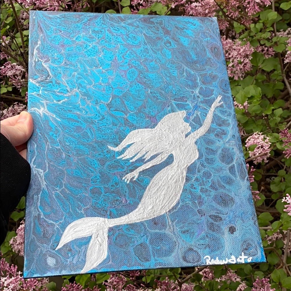 Original Mermaid/Color Shifting/FluidArt Painting